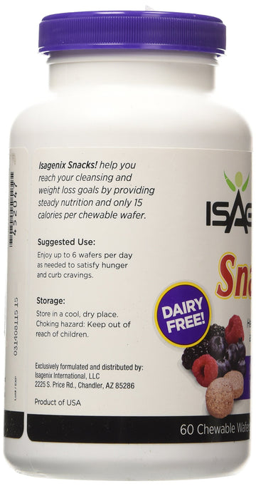 Isagenix Snacks! 60 Natural Wild Berry Chewable Wafers 7.5 Oz (214 G)