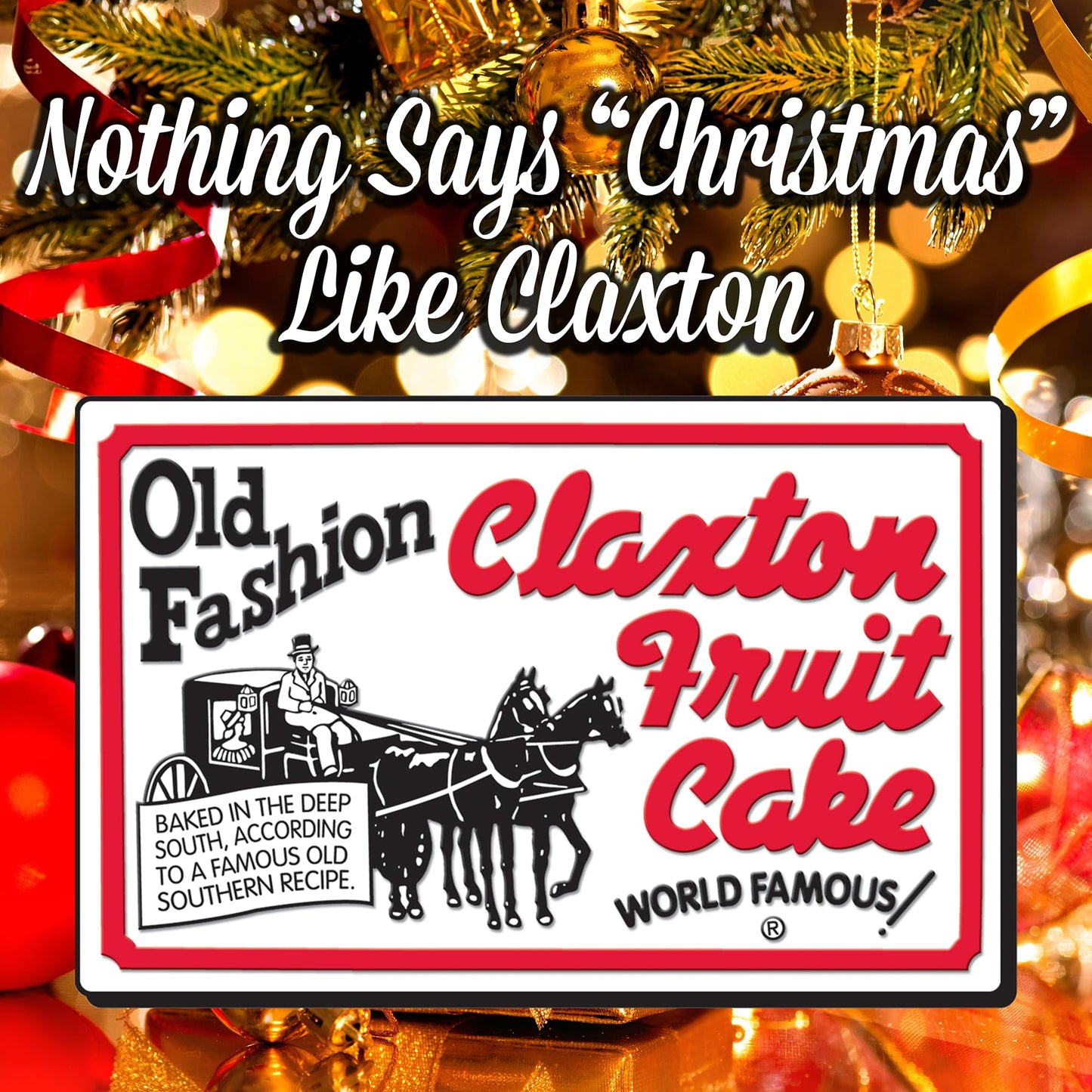 Claxton Fruit Cake - 3-1 Lb. Dark Recipe - In Exclusive ''Claxton Gift Cartons''