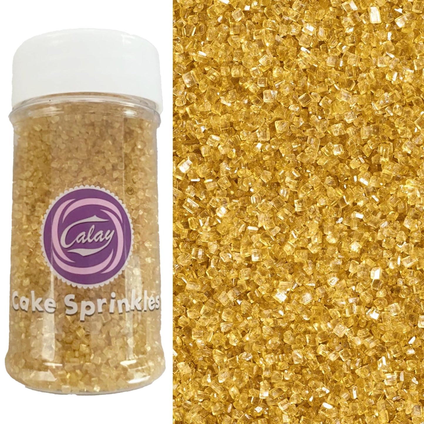 Sentovac Gold Sanding Sugar for Baking Edible Sparkling Sugar Sprinkles Coarse Sugar Crystals for Baking Topping Cake Cookie Cup
