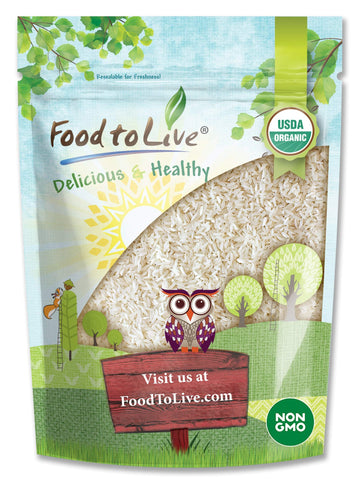 Food to Live Organic Long Grain White Rice, 1 Pound - Non-GMO, Vegan, Kosher. Easy to Cook. Stays Separate and Fluffy. Low in Fa