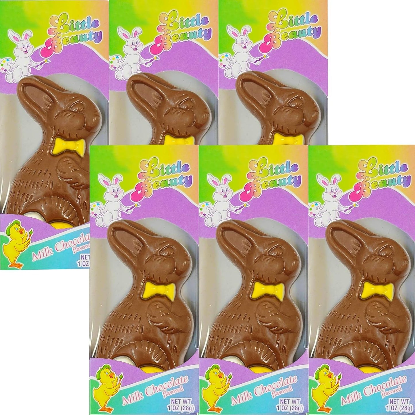 Fruidles Milk Chocolate Easter Bunny Holiday Treats, Decorated Solid Smooth Milk Chocolate, Party Bag Fillers, Individually Boxe