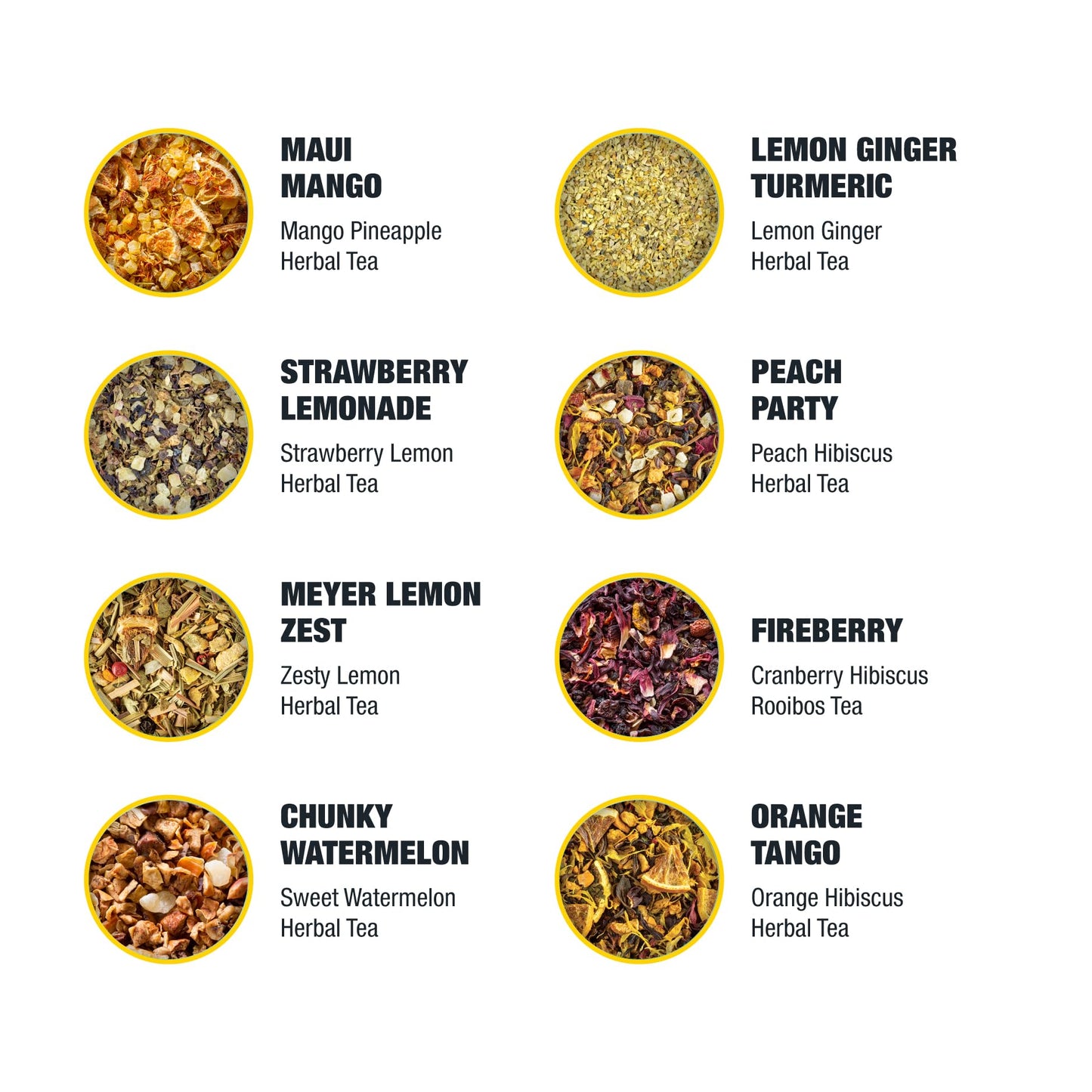 Tiesta Tea - Herbal & Rooibos Tea Dry Flight Sampler, Premium Loose Leaf Tea - Herbal, Rooibos, Hibiscus & Turmeric Tea - 8 Rese