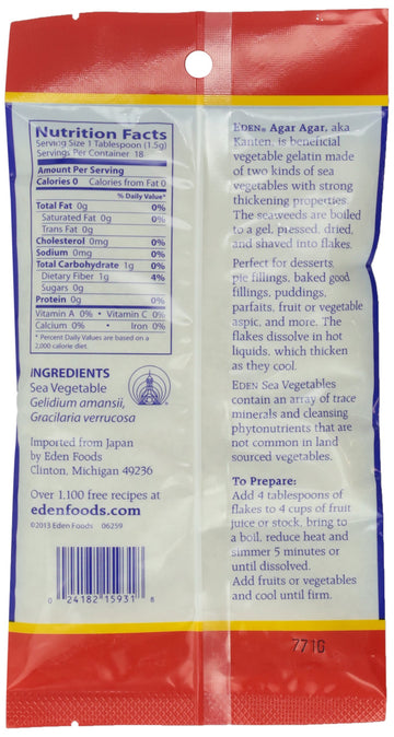 Eden Agar Agar Sea Vegetable Flakes 1 Ounce, Pack Of 1