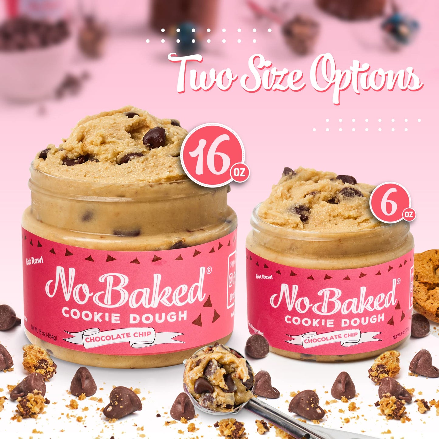 Nobaked Cookie Dough - Edible Assorted Flavors Cookie Dough Meant To Be Eaten Raw With A Soft & Smooth Consistency And No Bitter