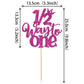 ZHUOWEISM Cake Topper Glitter Half Way to Go Decoration for 6 Months Birthday, Rose Red, Paper, 1 PCS