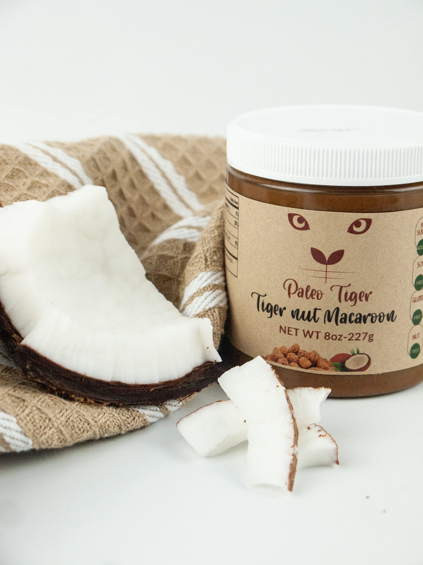 Paleo Tiger Nut Butter|Coconut Macaroon| Aip And Paleo Compliant | Nut-Free | High Prebiotic | No Sugar | Whole30 | 8 Oz