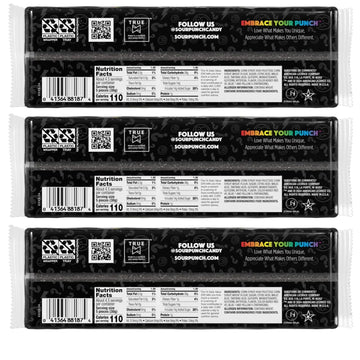 Sunny Bourne Sour Punch Fruity Mystery Straws Bundle - 3 Packs of 4.5 oz Assortment, 9.21 x 3.19 x 1.73 inches