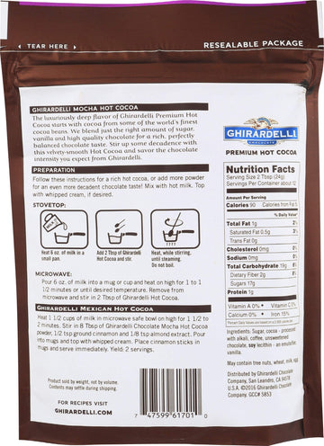 Ghirardelli Chocolate Company Hot Chocolate Mocha Pouch, 10.5 Ounce