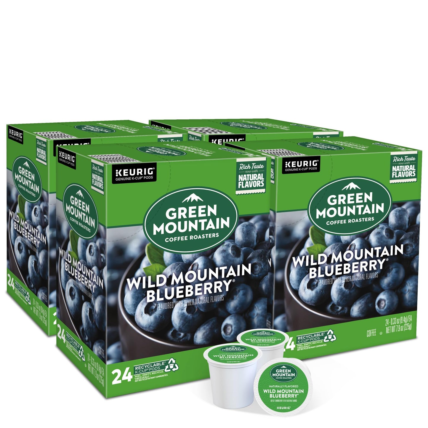 Green Mountain Coffee Roasters Wild Mountain Blueberry Keurig Single-Serve K-Cup Pods, Light Roast Coffee, 96 Count