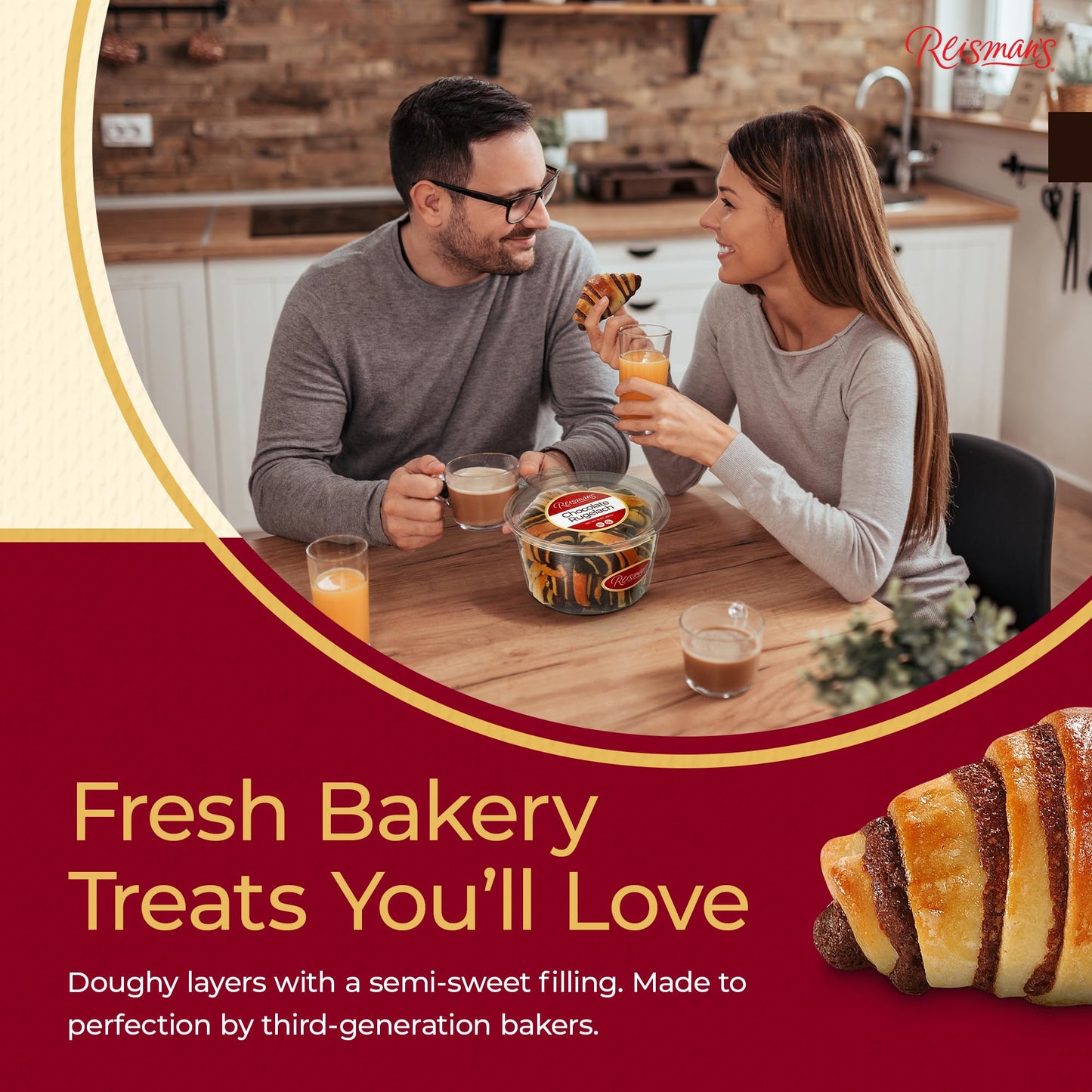 Chocolate Rugelach | Dairy-Free, Nut-Free, Ou Kosher-Certified Mini Croissants | Breakfast Pastry | Coffee And Tea Snack | Baker