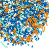 Manvscakes, Blue and Orange dessert Sprinkles, Cake decorations, Chocolate, Fondant baking, Edible sprinkle, Cupcake toppings