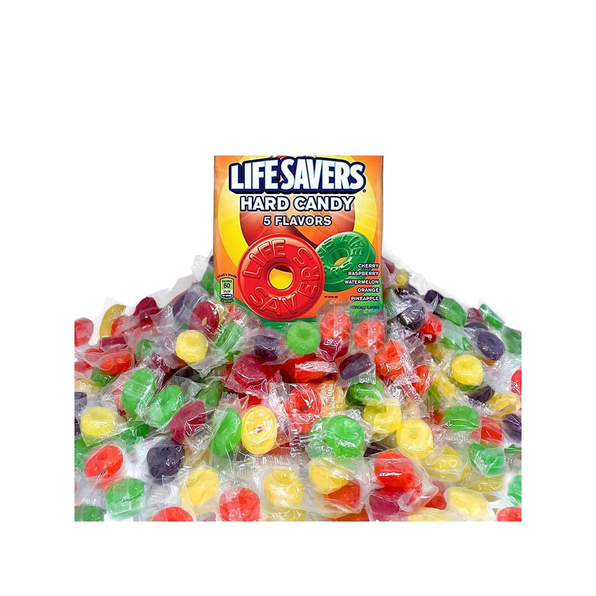Life Savers Hard Candy 5 Flavors - 2 lbs of Candy - Individually Wrapped - Cherry, Watermelon, Orange, Pineapple, and Raspberry 