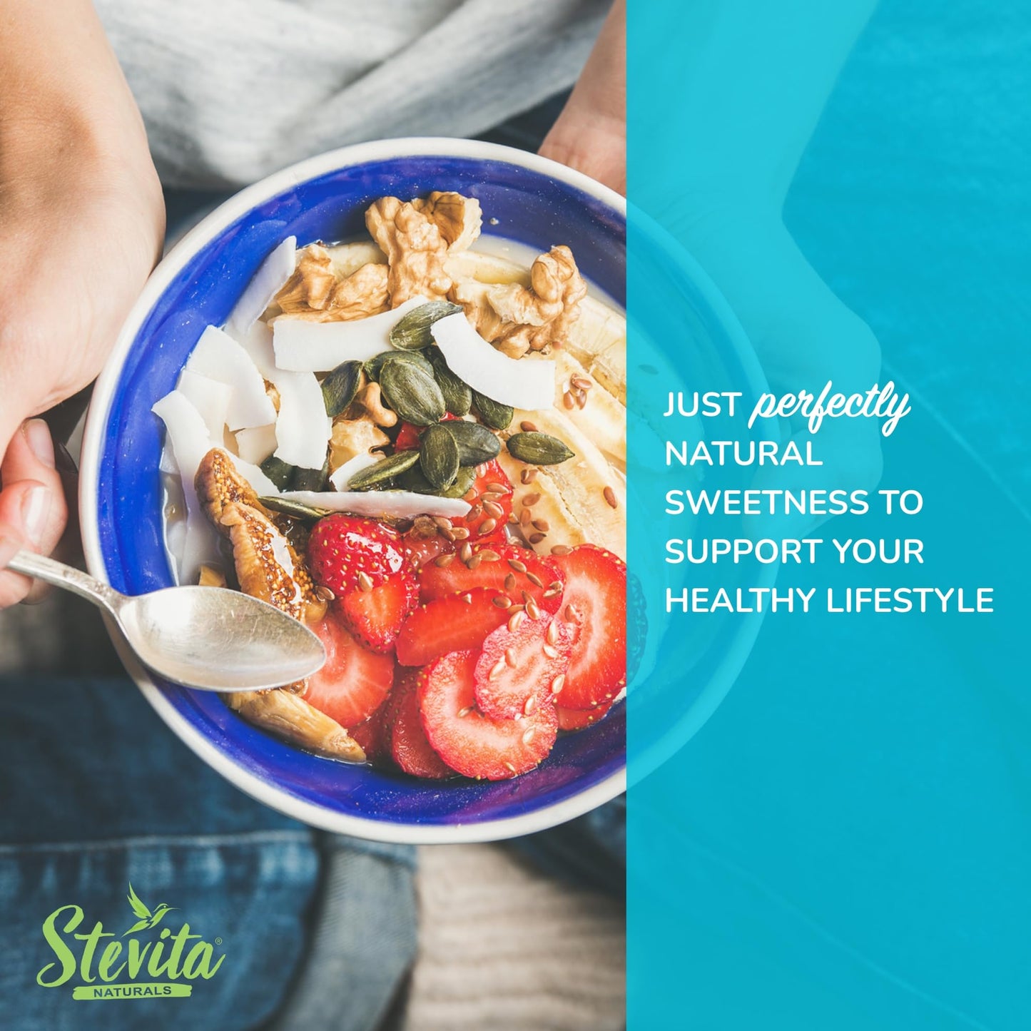 Stevita Organic Stevia - 16 oz, Pack of 2 - Stevia & Erythritol All-Natural Sweetener, No Calories - USDA Organic, Non-GMO, Vega