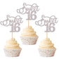 Rsstarxi Cupcake Toppers, 30 Pack Glitter Love Heart for 16th Birthday, Silver, Model XM201