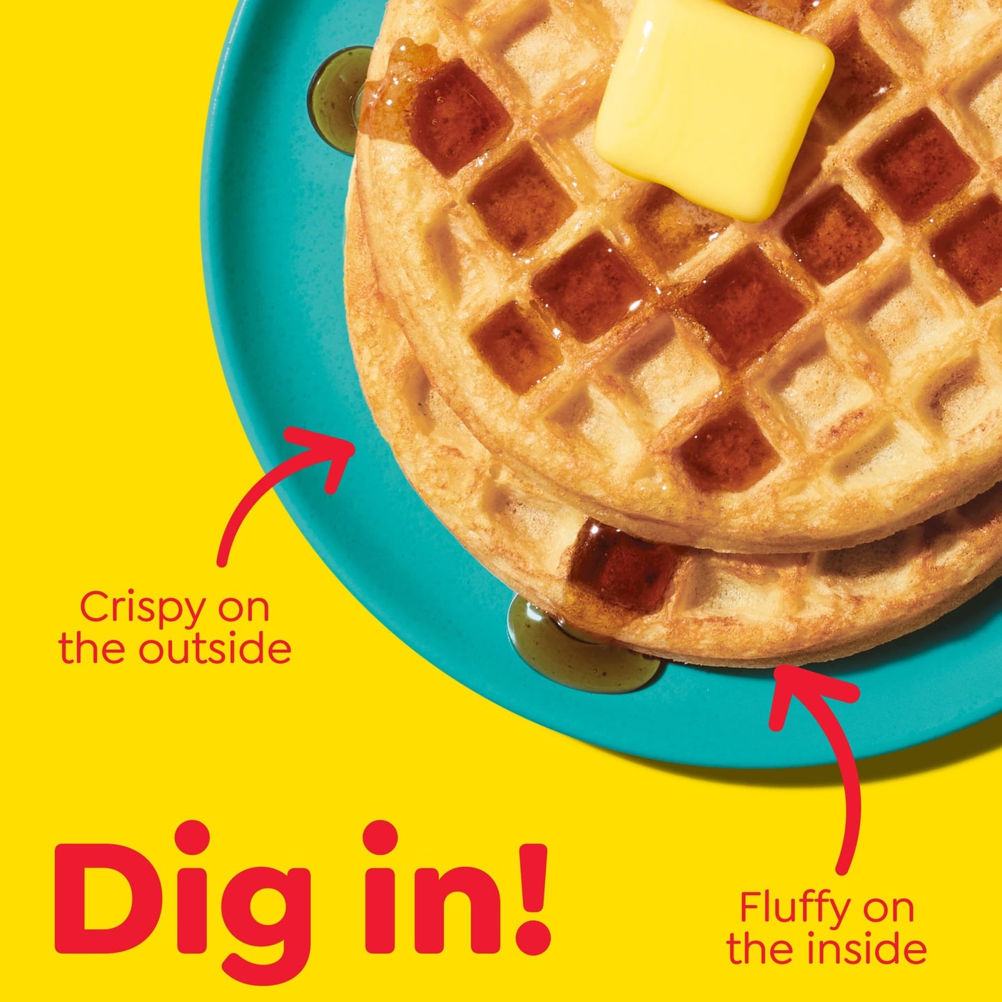 Eggo Frozen Waffles, Frozen Breakfast, Breakfast Food, Buttermilk, 12.3oz Box (10 Waffles)