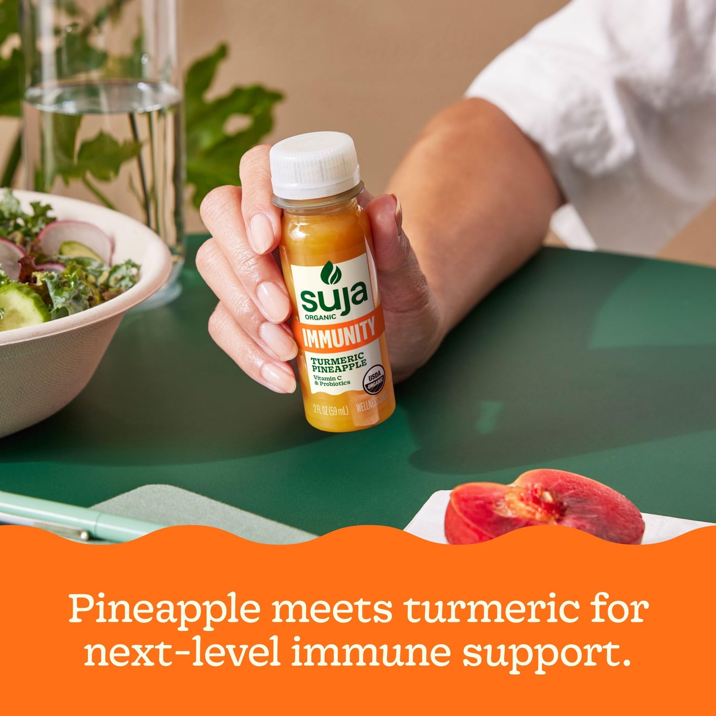 Suja Organic Immunity Defense Shot (20 Pack) With Turmeric And Ginger | Immunity Boost & Support | Functional Shots | Cold-Pressed Juice With Live Probiotics | Plant-Based & Gluten-Free (20 Pack)