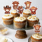 Keaziu Cupcake Toppers 24 Pack Highland Cow Picks Paper 2x0.2 Cow 2 Birthday Decorations Party Supplies