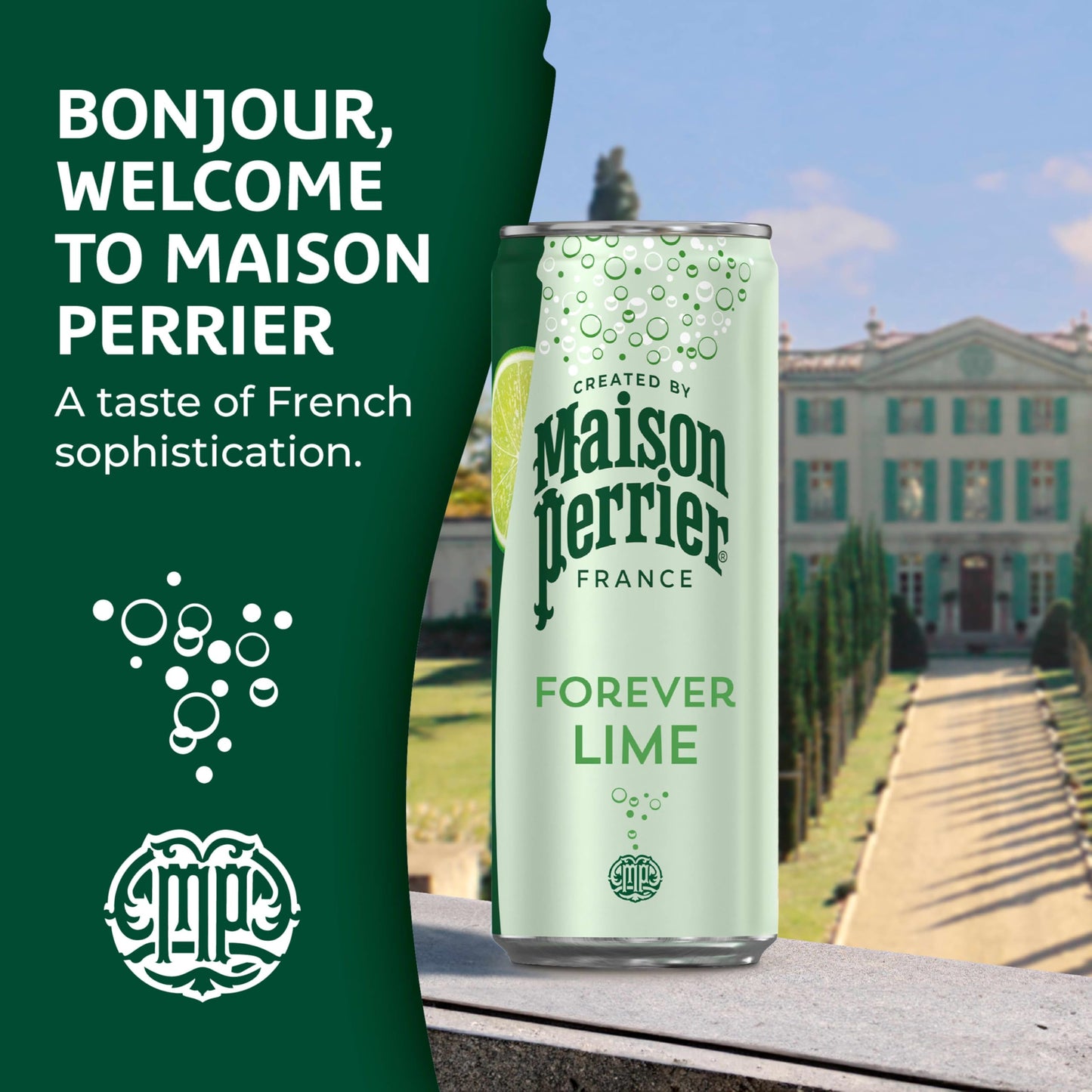 Maison Perrier Forever Lime Flavored Sparkling Water  11.15 Fl Oz Cans  8 Count  3 Pack 267.6 fl oz