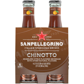 Sanpellegrino Italian Sparkling Drink Chinotto, Sparkling Citrus Beverage, 4 Pack Of 6.75 Fl Oz Bottles