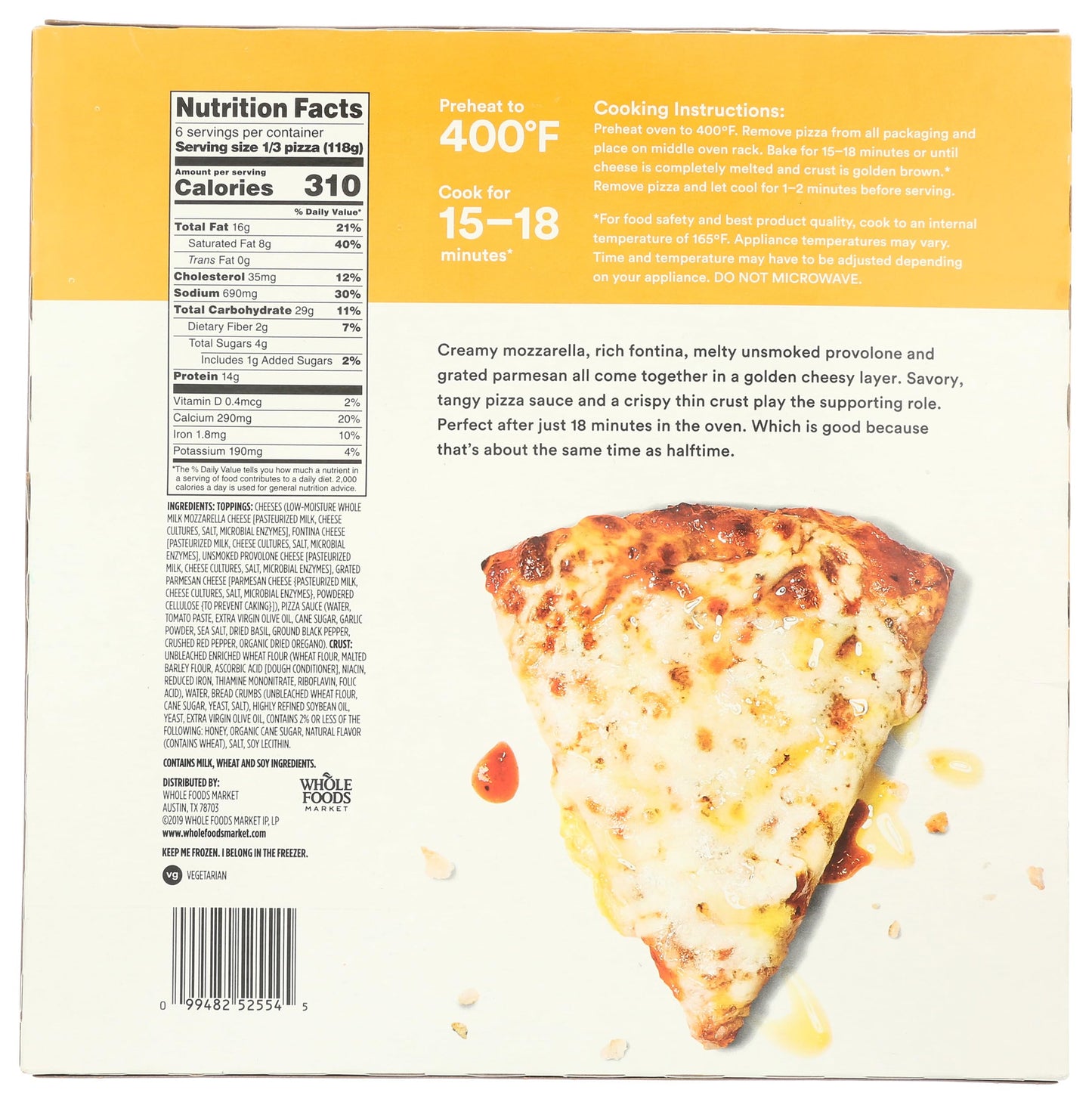 365 By Whole Foods Market, Pizza, Cheese Two Pack, Frozen, 25 Ounce