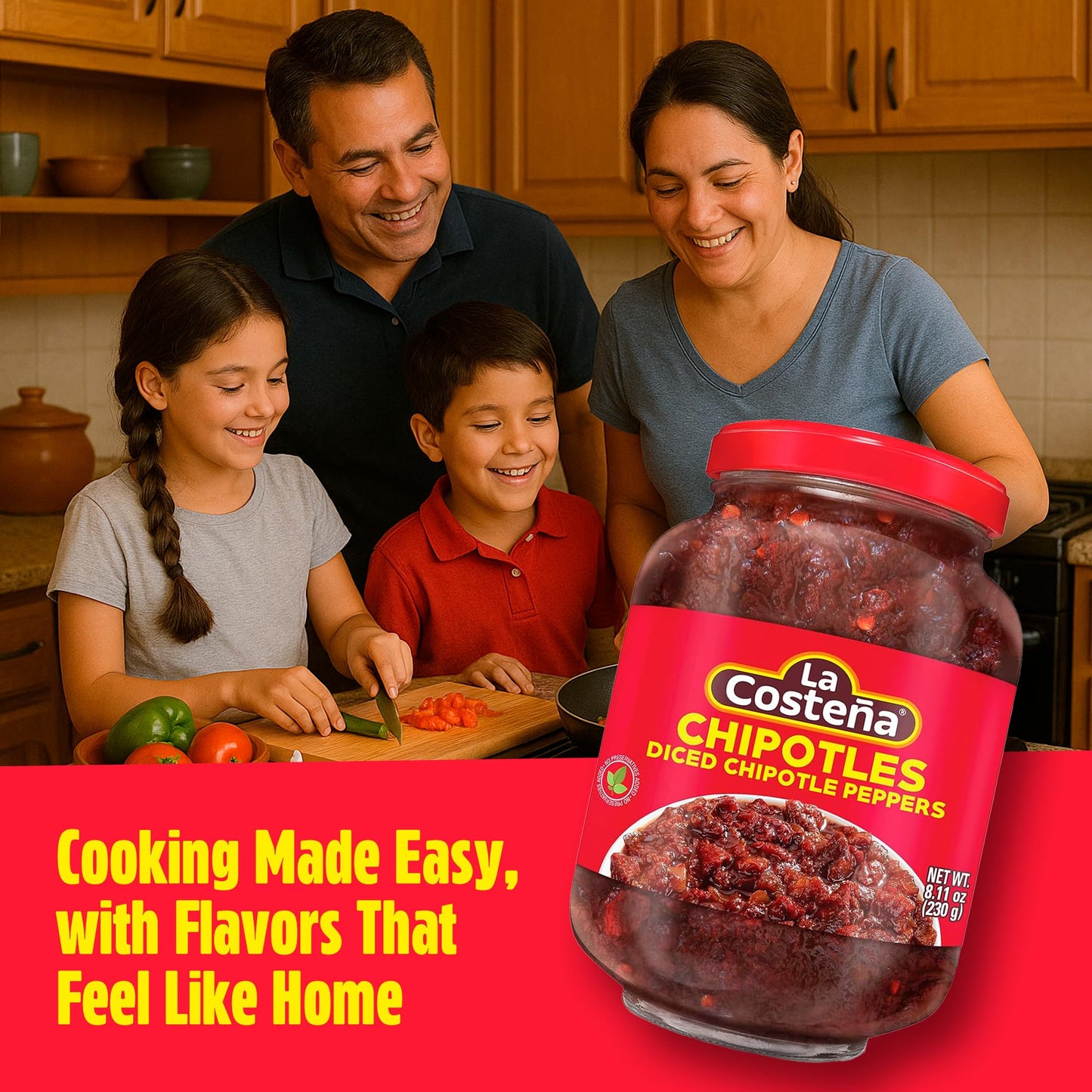 La Costea Chipotle Peppers - Spicy Smoked Diced Peppers for Chipotle Sauce  Adobo Sauce  Mexican Food  Taco  Enchiladas & Salsa - Pickled Vegetables - Diced Chilis - 8.11oz  12 Pack Jarred Vegetables