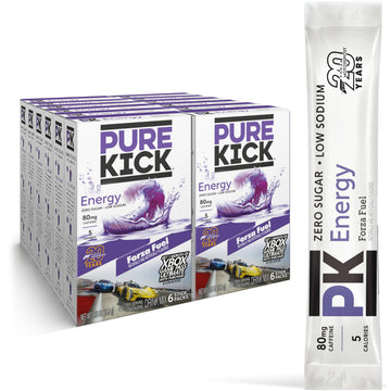 PURE KICK Energy Singles To Go Drink Mix, 12 Boxes with 72 Packets, 7.56 Ounce