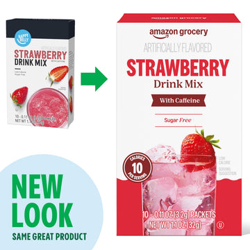 large online retailer Grocery Strawberry Drink Mix with Caffeine, 10 Packets, 1.1 Oz