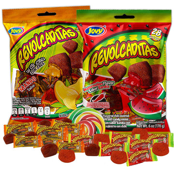 Sweet And Spicy Hard Candies Covered In Chili Powder, Watermelon And Mango Flavored Individually Wrapped Mexican Candies For Sha