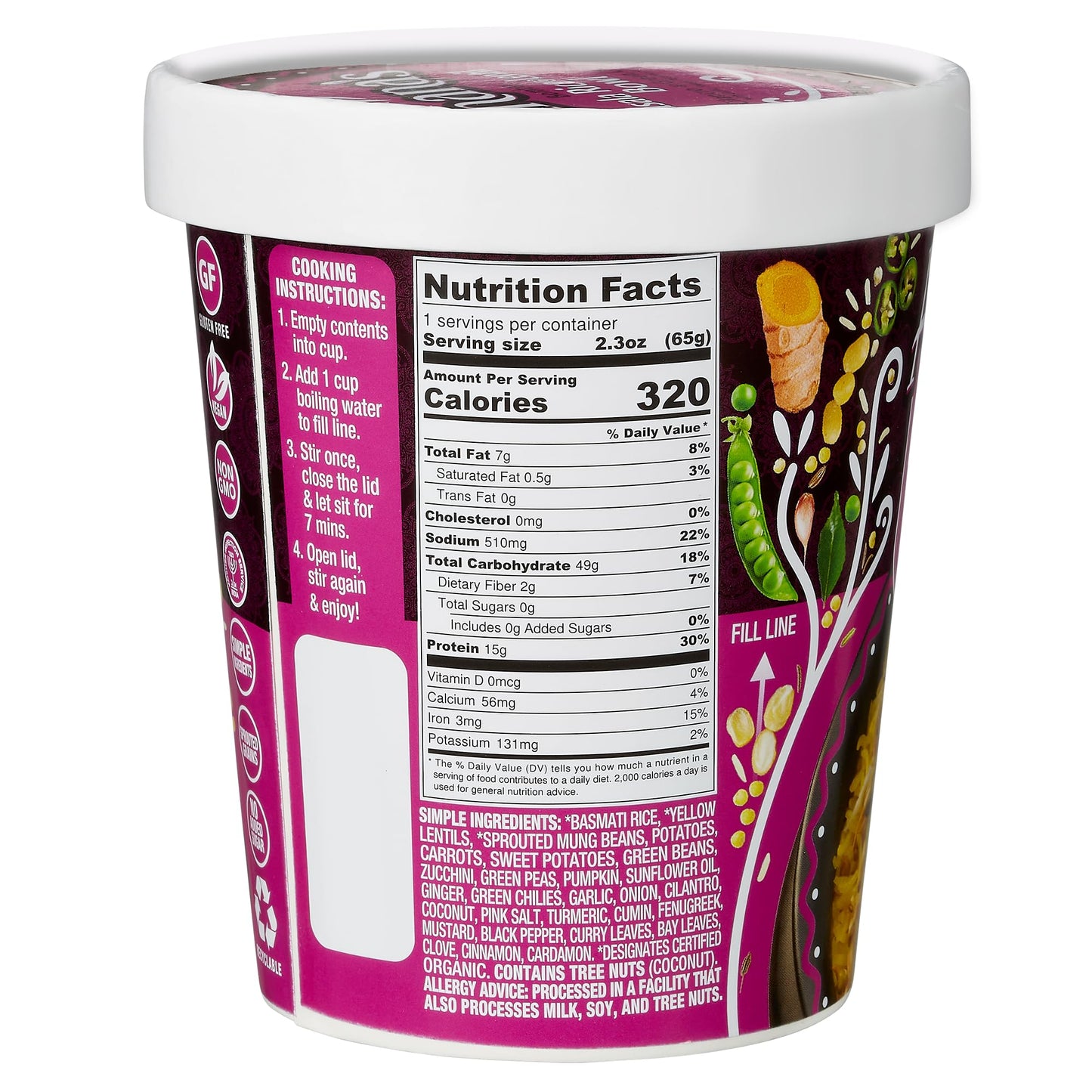 Aahanas Kitchari Vegan Meals, Gluten Free, Plant-Based, 2.3 oz (Pack of 4)