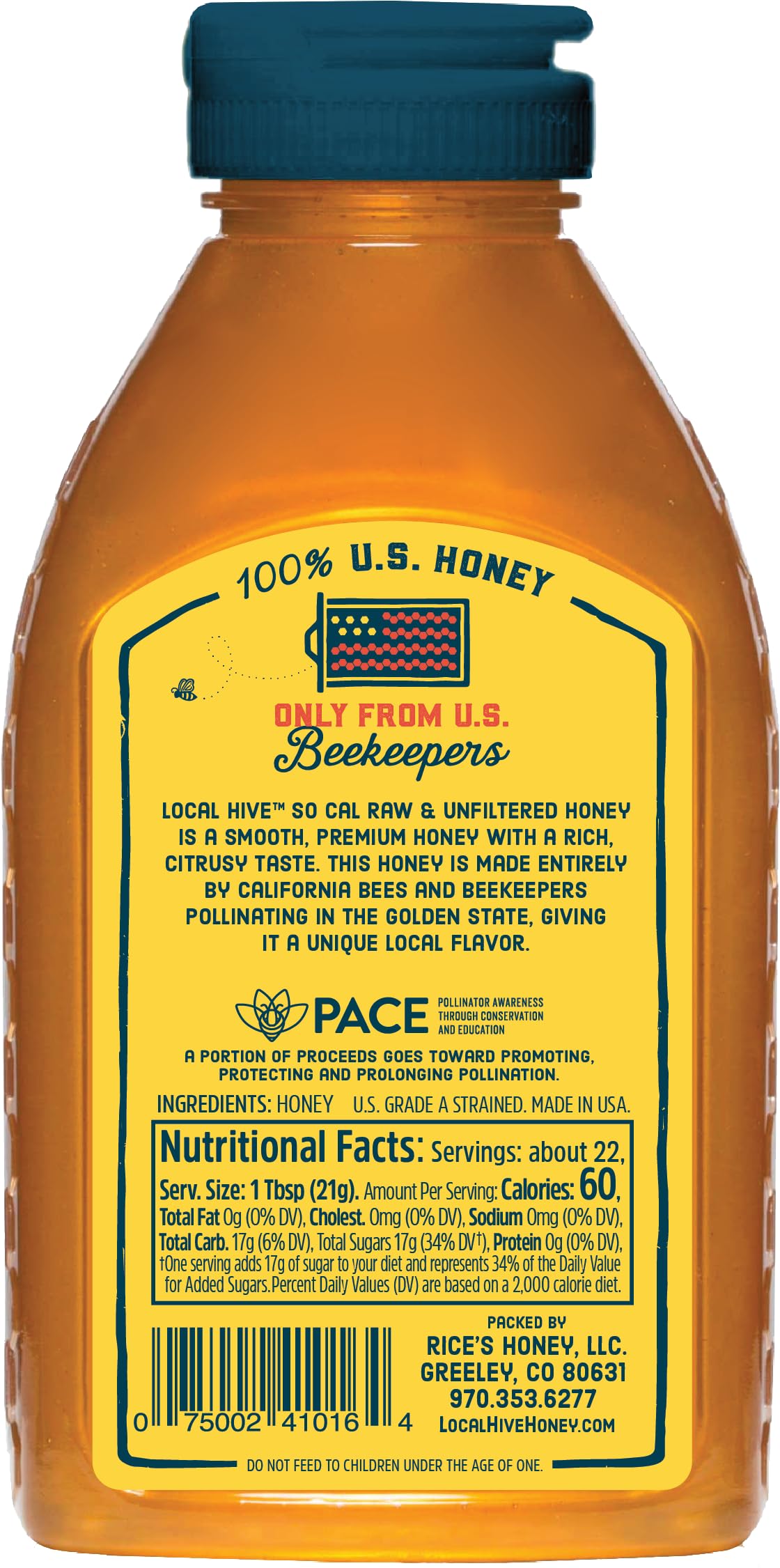 Local Hive Southern California Raw & Unfiltered Honey, 16Oz