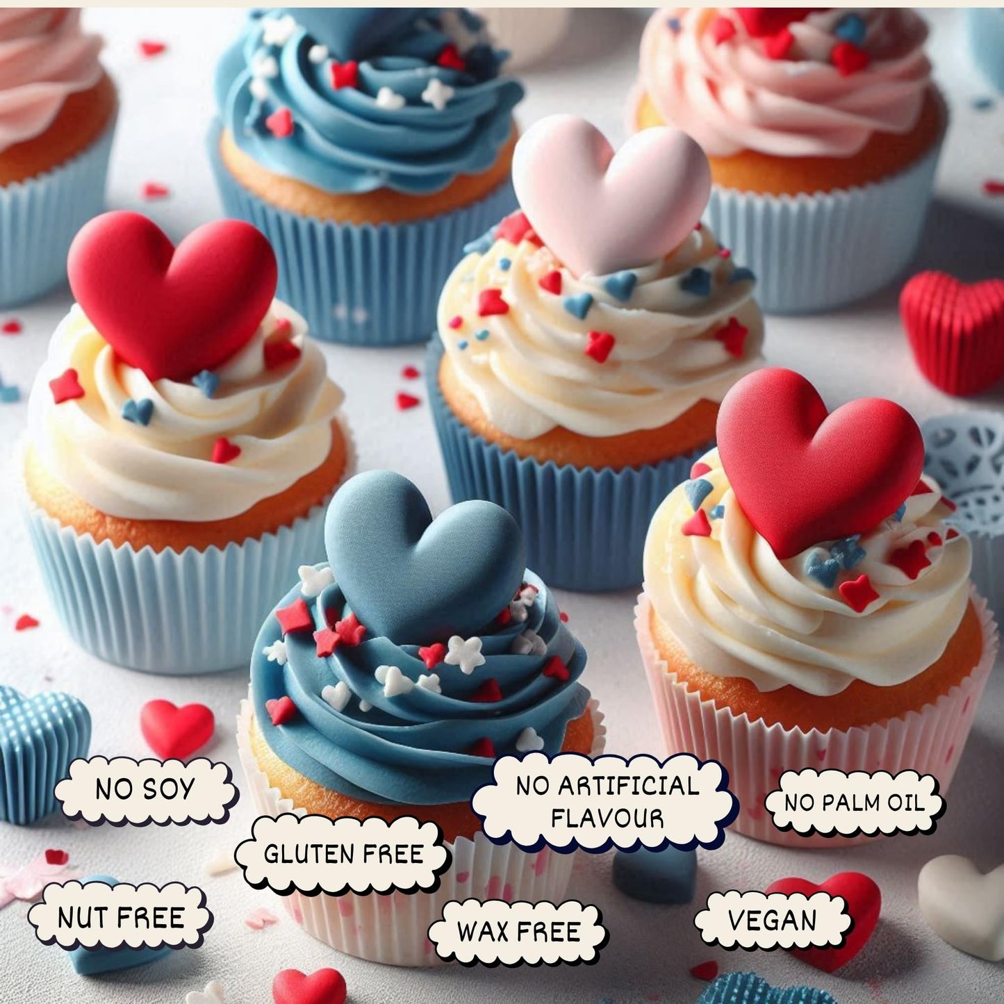 Confect Edible Sprinkles – Red, White, Navy Blue & Silver Stars – Vegan, Gluten-Free – 4.2 Oz