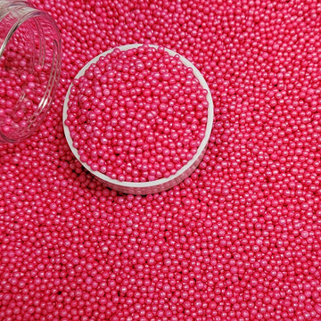 EPHVODI Hot Pink Nonpareils Sprinkles Edible Mini Pearl Sprinkles for Cake Decorations, Baking, Ice Cream, Cookies, Donuts and L