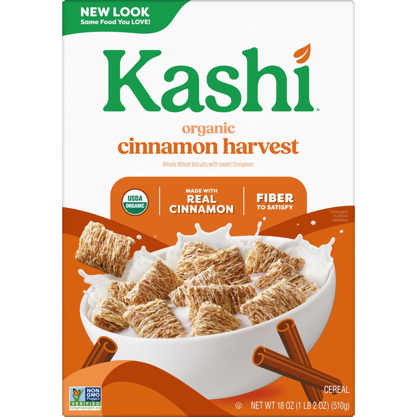 Kashi Breakfast Cereal  Organic  Whole Grain  Cinnamon Harvest  18oz Box (1 Box)