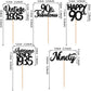 30Pcs Happy 90Th Birthday Cupcake Toppers Glitter Awesome Since 1933 Ninety 90 Fabulous Vintage 1933 Cupcake Picks For 90Th Birt