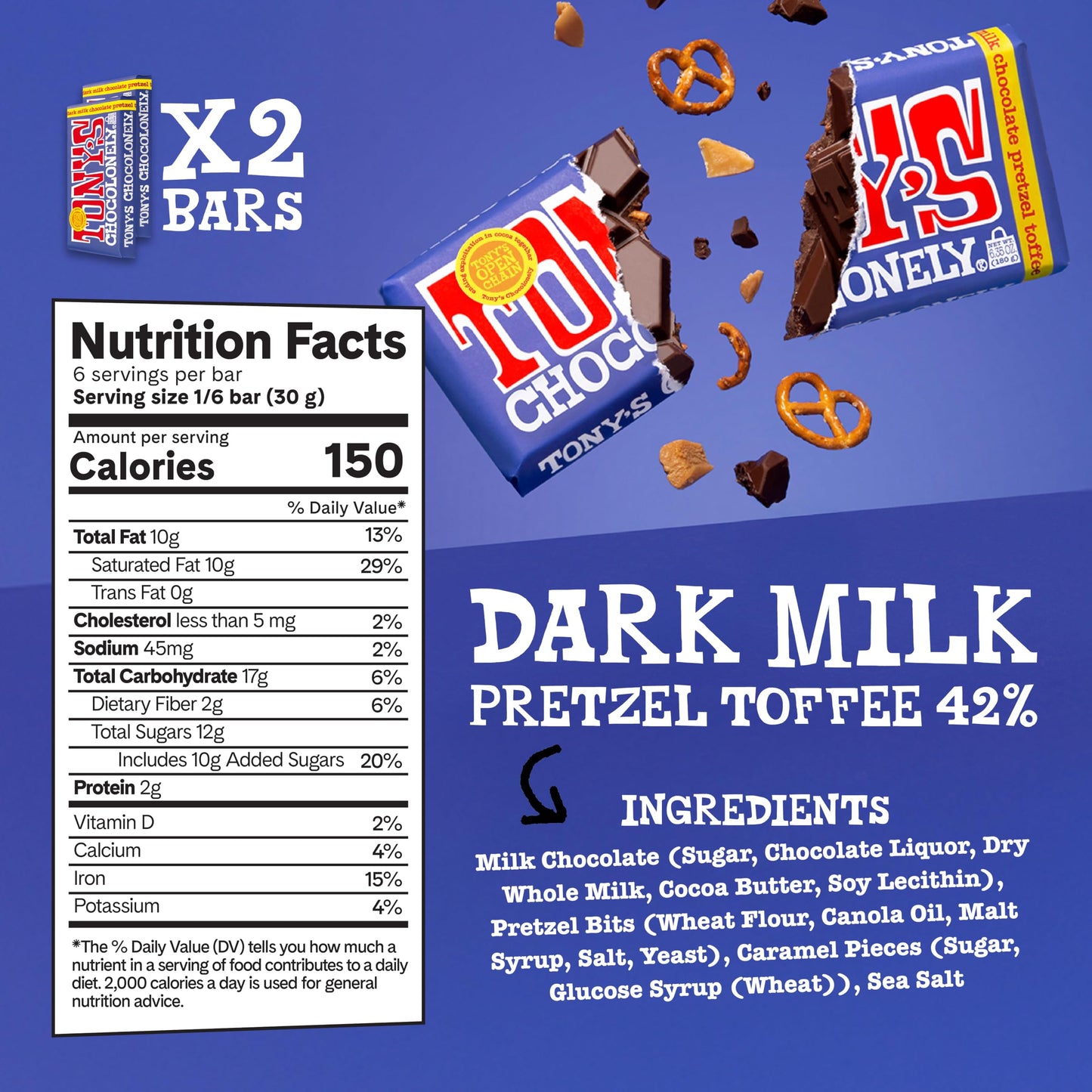 Tonys Chocolonely - Top 3 Milk Chocolate Bundle - Belgium Chocolate Bar, No Artificial Flavoring, Made From Fairtrade & B Corp