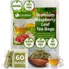 Lavendium Raspberry Leaf Tea Bags, 100% Natural, Caffeine-Free, Vegan, 60 Count