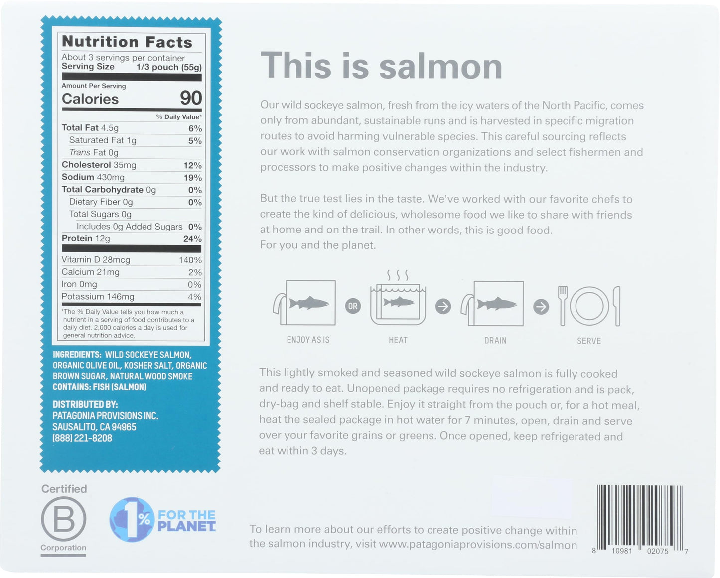 Patagonia - Salmon Wild Sockeye Orgnl - Case Of 6-6 Oz(D0102H7Isaw.)