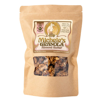 Micheles Granola - Almond Butter - Handmade Non-GMO Whole Grain Oats - Free of Gluten, Soy, Wheat, & Dairy