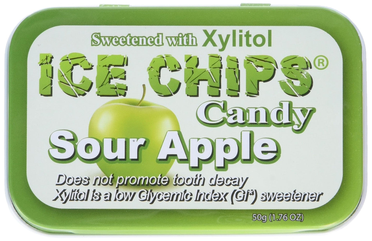 ICE CHIPS Sour Apple Candy - 1.76 Ounce (Pack of 1) - Sweet Treat for All Ages