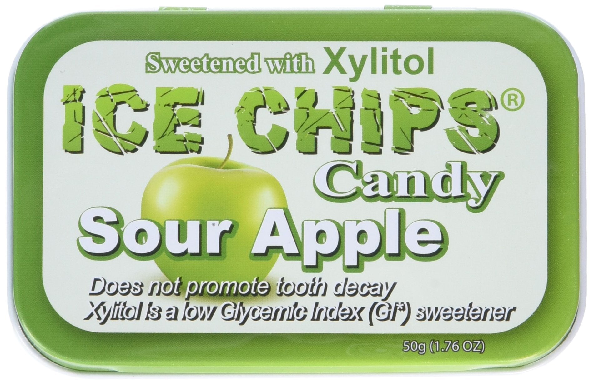 ICE CHIPS Sour Apple Candy - 1.76 Ounce (Pack of 1) - Sweet Treat for All Ages