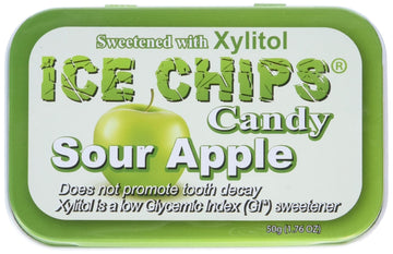 ICE CHIPS Sour Apple Candy - 1.76 Ounce (Pack of 1) - Sweet Treat for All Ages