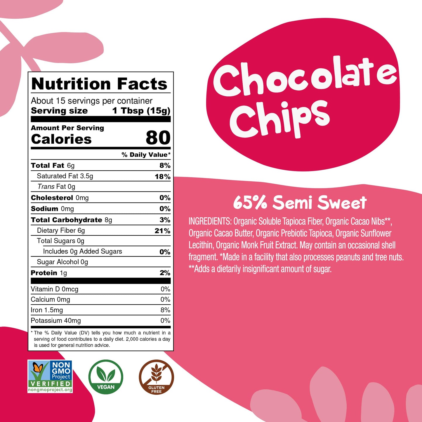 Bhu Foods Keto Chocolate Chips, Sugar Free, Vegan, Gluten Free, Low Carb, Clean Ingredients (Pack Of 2)