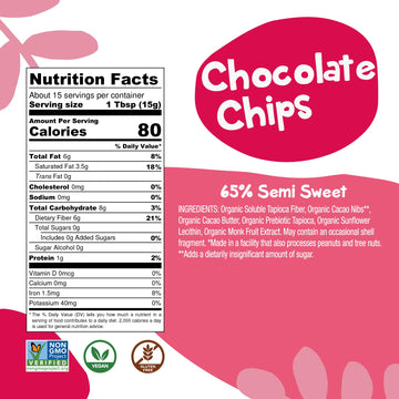 Bhu Foods Keto Chocolate Chips, Sugar Free, Vegan, Gluten Free, Low Carb, Clean Ingredients (Pack Of 2)