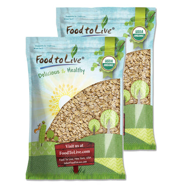 Food to Live Organic Spelt Flakes, 14 Pounds - Rolled Spelt Made from Whole Grain Non-GMO Berries, Uncooked, Raw Whole Foods, Ve