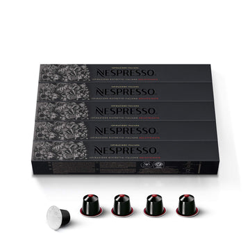 Nespresso Ristretto Decaffeinato Coffee Pods, Dark Roast, 50 Count, Model 145