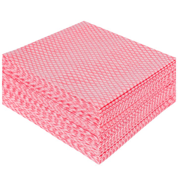 Jebblas Disposable Cleaning Towels Dish Towels And Dish Cloths Reusable Towels,Handy Cleaning Wipes,50 Count/Pack,Red