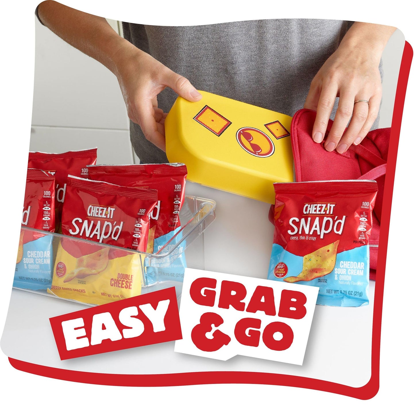 Cheez-It Snap d, Cheese Crackers Chips, Thin Crisps, Lunch Snacks, Variety Pack, 22.5oz Box (3 Bags)