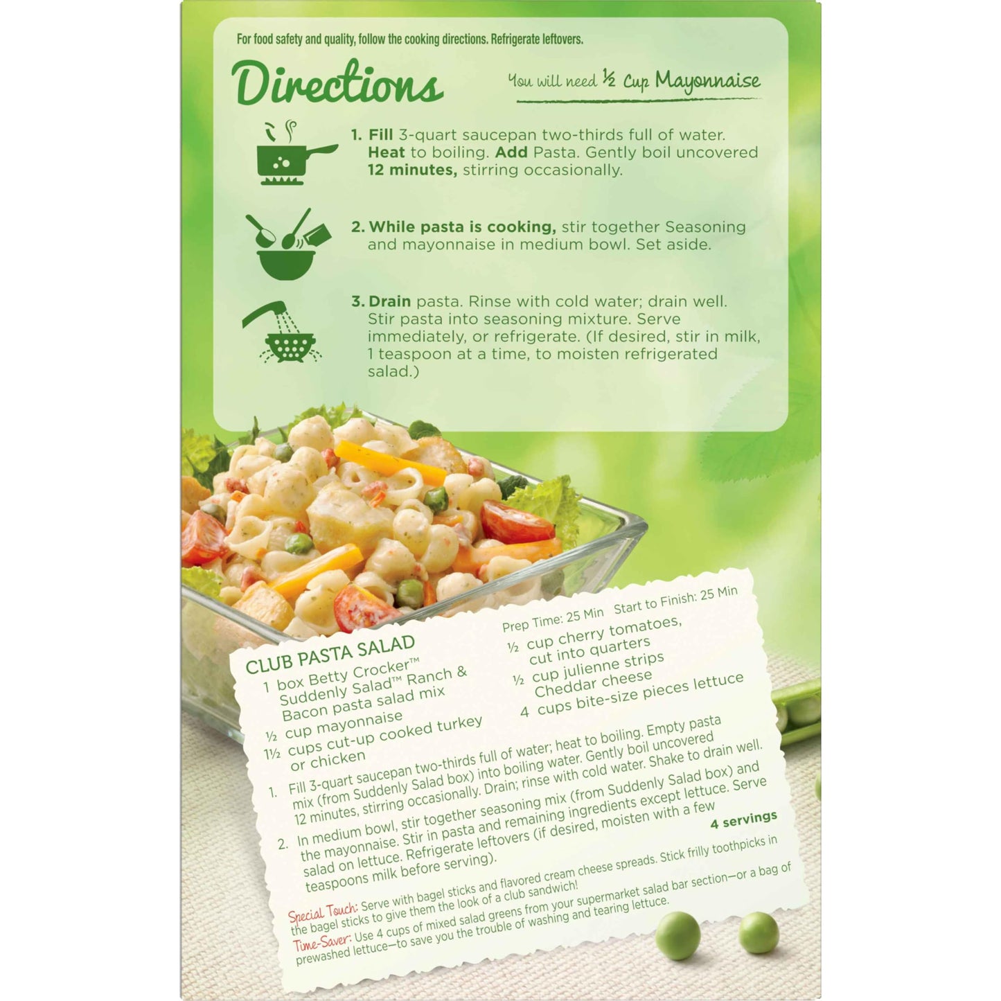 Suddenly Pasta Salad Ranch & Bacon, 7.5 Ounces, 12 Per Case