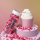Miss Doozy Valentines Sprinkles for Baking - 3.53oz White Red Pink Jimmies and Heart Sprinkles for Cake Decorating