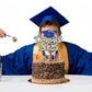 Gyufise Cake Topper Congrats 2025 Glitter Diploma Grad Cap Decoration 6.3x7.9 inches Blue Gold